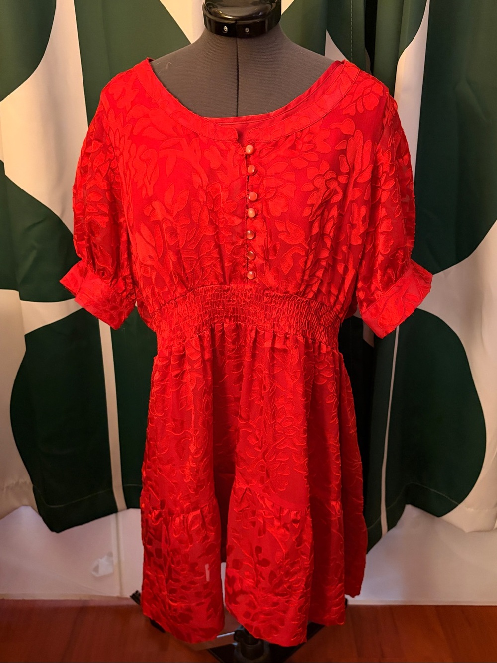 Vintage red floral dress
